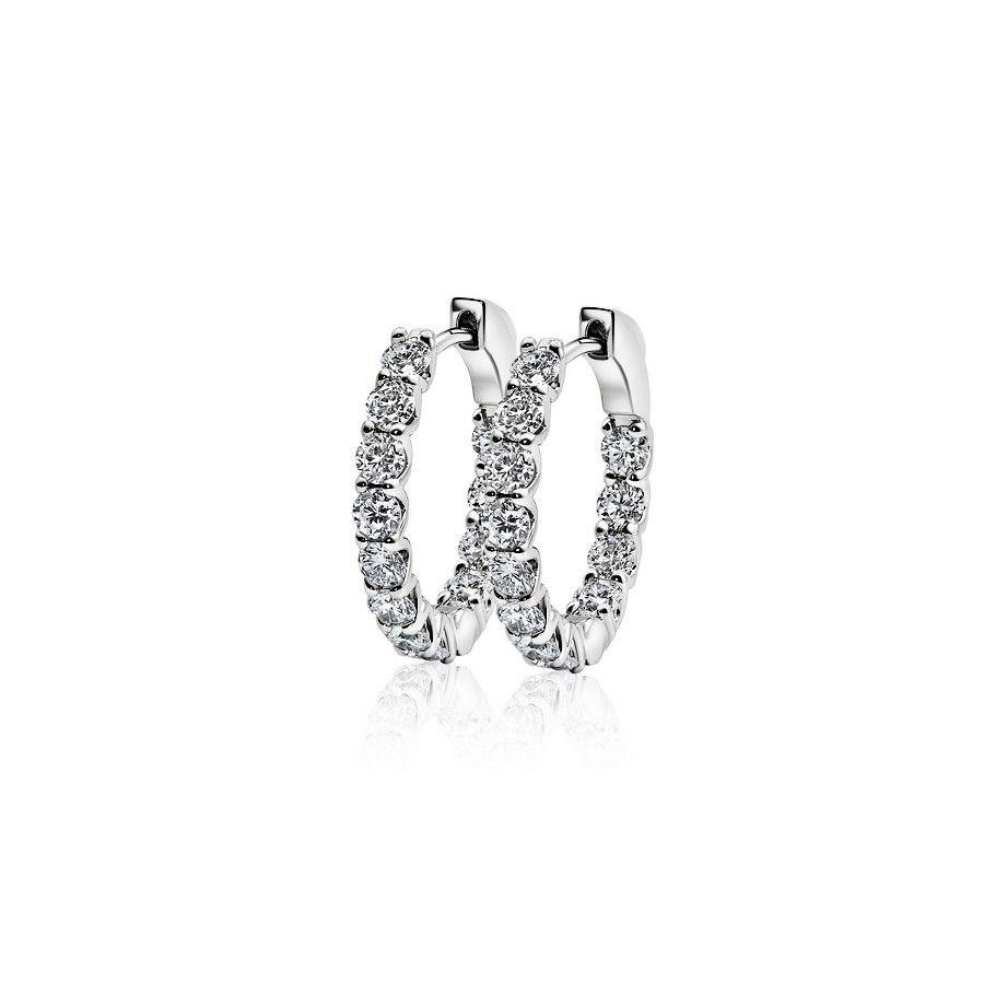 Round Diamond Huggies: Small - Image 3