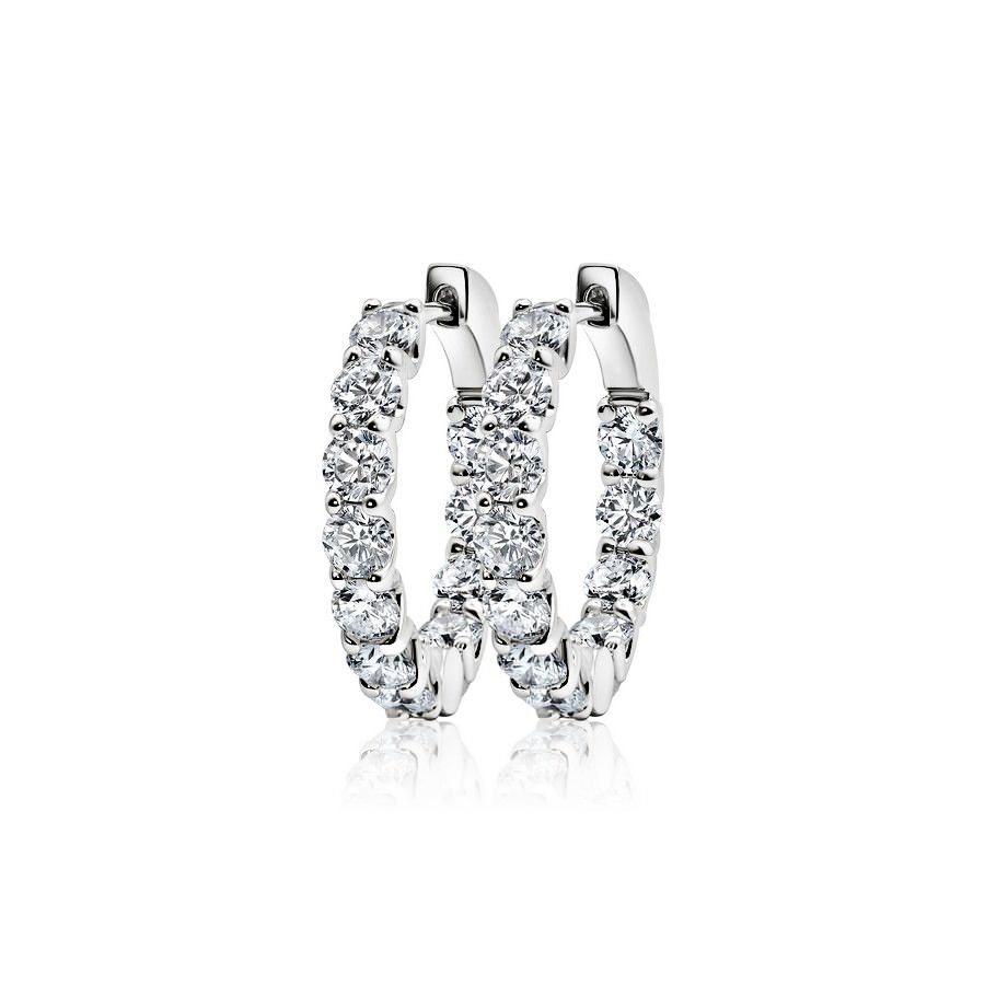 Round Diamond Huggies: Small - Image 5